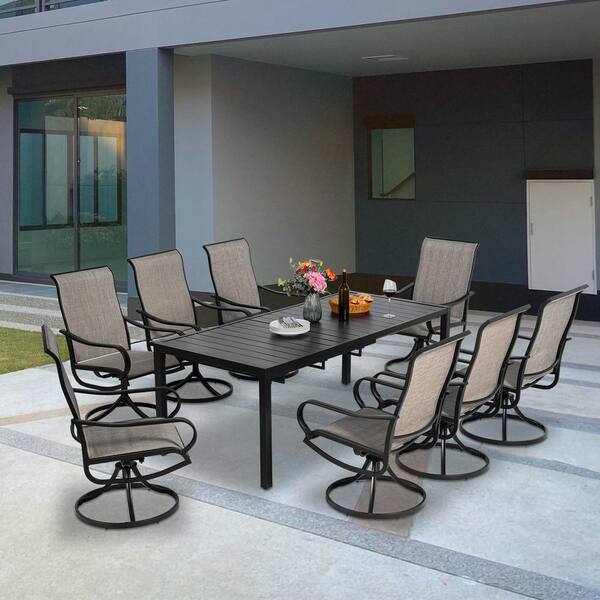 Reviews for MEOOEM 9-Piece Metal Outdoor Patio Dining Set, 8