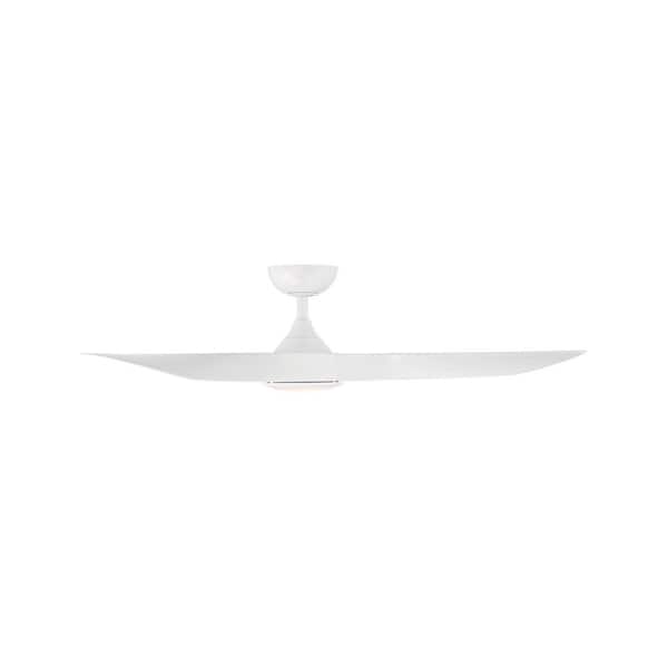Swirl 54 in. Indoor/Outdoor Matte White 3-Blade Smart Ceiling Fan Selectable CCT Integrated LED and Remote