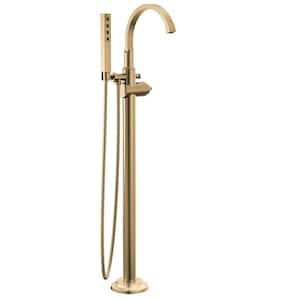 Tetra 1-Handle Roman Tub Faucet Trim Kit with Hand Shower in Lumicoat Champagne Bronze (Valve and Handle Not Included)