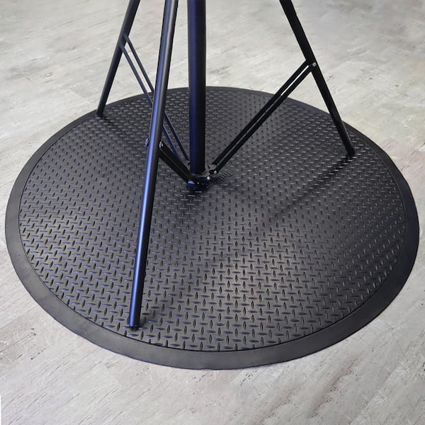 Rubber-Cal Black 48 in. Diameter Rubber Indoor/Outdoor Commercial