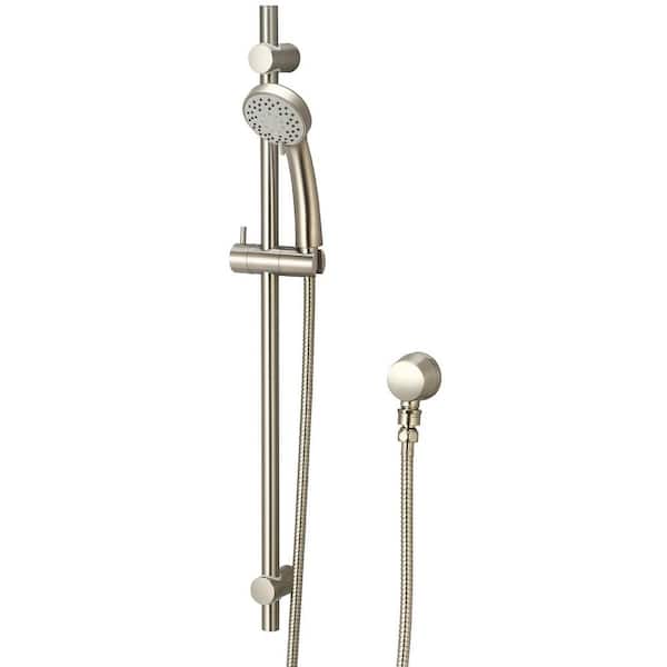 2-Spray 3.1 in. Single Wall Mount Handheld Shower Head in Brushed Nickel