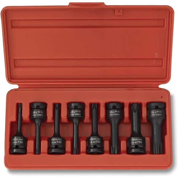 NEIKO 1/2 in. Drive SAE Torx Bit Impact Socket Set, Cr-Mo Impact Grade ...