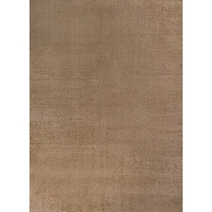 Twyla Classic Brown 4 ft. x 6 ft. Solid Low-Pile Machine-Washable Area Rug