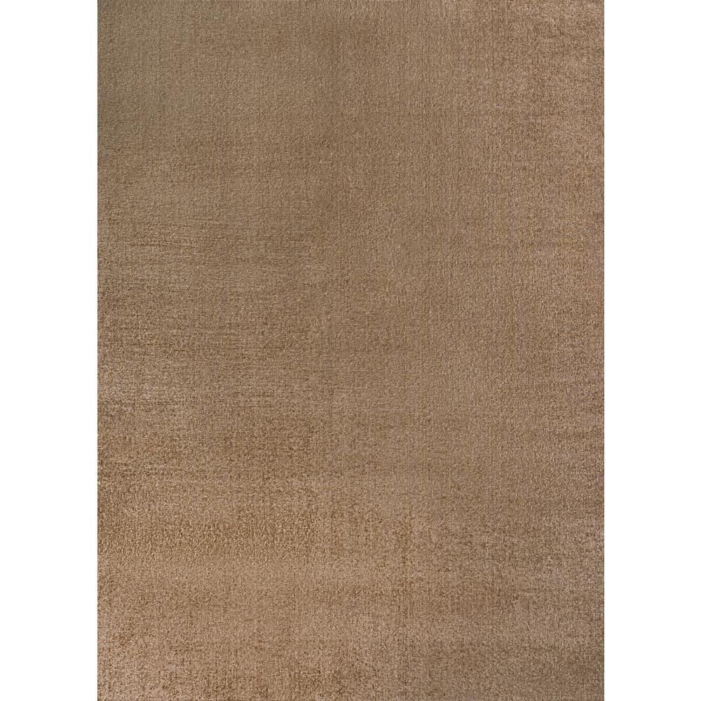 Brown Synthetic 4' x 6' Washable Reversible Area Rug