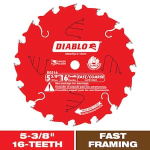 5-3/8in. x 16-Teeth Fast Framing Trim Saw Blade for Wood