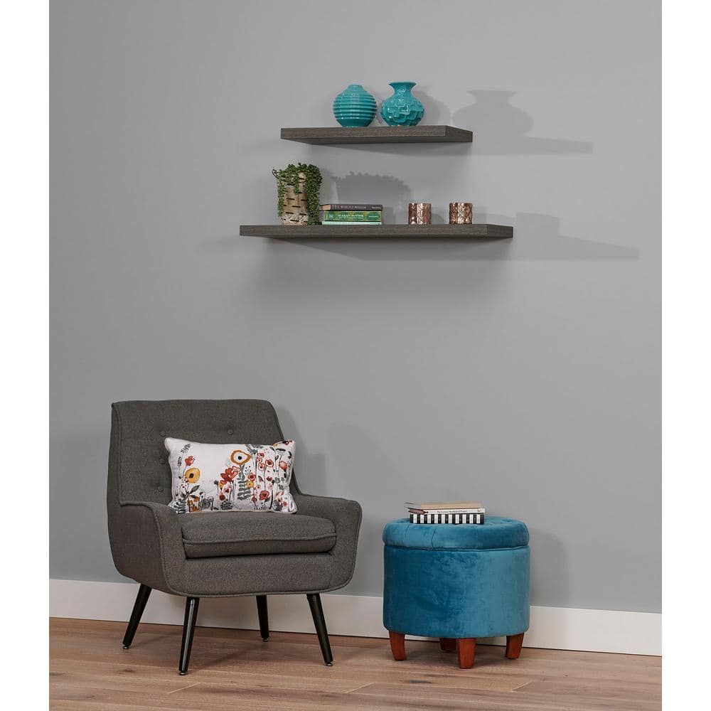 Gray Ash Oak 24" Floating Wall Shelf