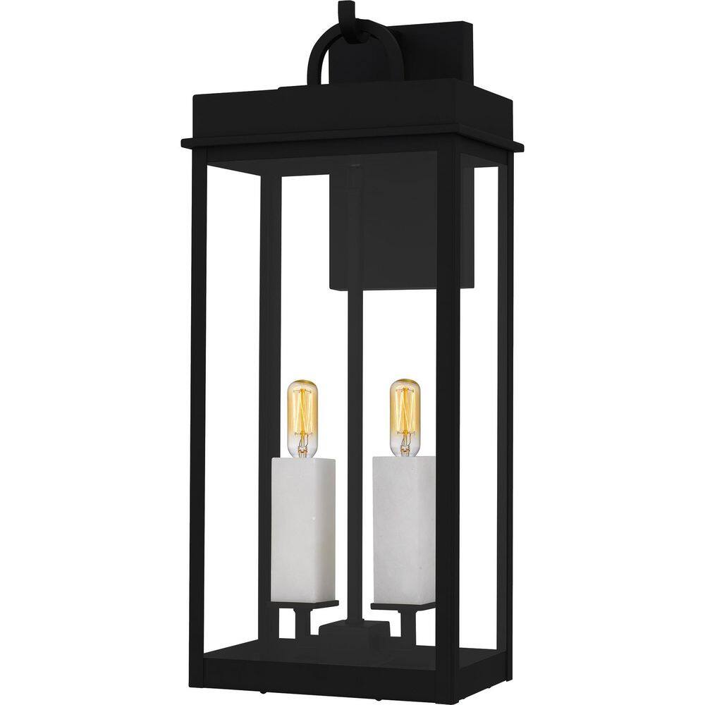 Carmen 22 in. Matte Black Outdoor Hardwired Wall Lantern Sconce with No Bulbs Included price history on PriceWatchPro
