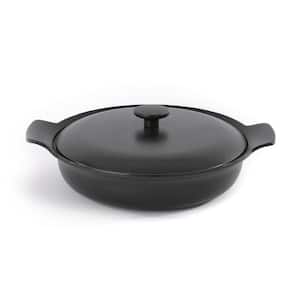 Ron 11 in. Cast Iron Skillet in Black with Lid