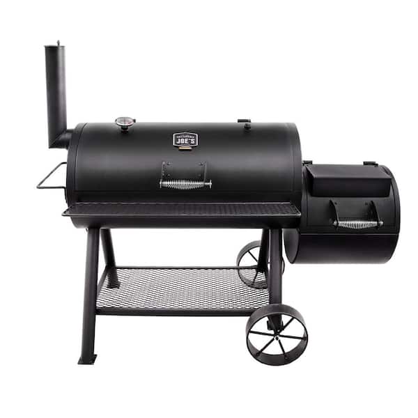 Longhorn Offset Charcoal Smoker and Grill with 1060 sq. in. Cooking Area in Black