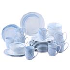 16-Piece Light Blue Porcelain Plates, Bowls Set Coffee Mugs Dinnerware Set (Service for 4)
