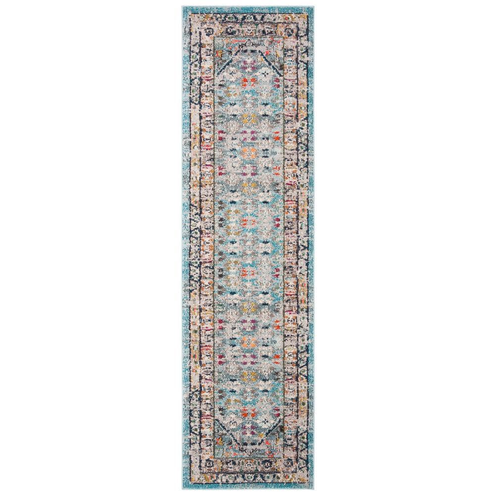 Monaco Blue/Light Gray 2 ft. x 10 ft. Border Runner Rug price history on PriceWatchPro