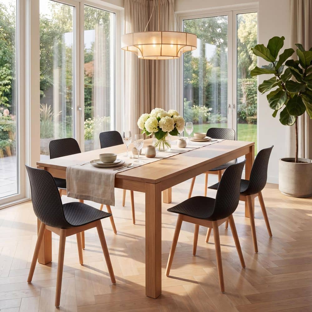 SAFAVIEH Haddie Black/Natural Haddie Molded Plastic Dining Chair