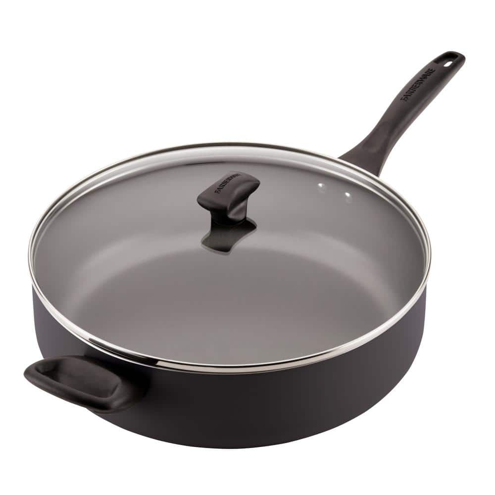Farberware Black Nonstick Aluminum 6-Quart Jumbo Cooker with Lid