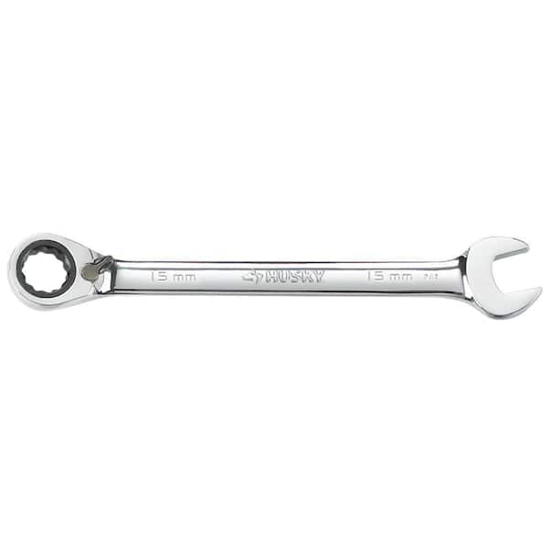 Husky 15 mm Reversible Ratcheting Combination Wrench