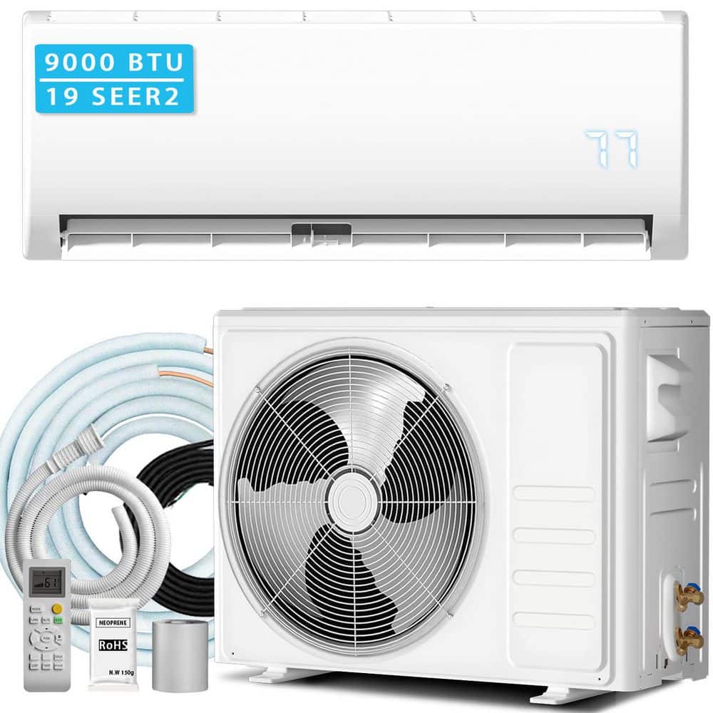 9000 BTU Mini Split Air Conditioner with Heat Pump, 19 SEER2 115V, 450 Sq. Ft., Energy Efficient, R32 Refrigerant, White price history on PriceWatchPro