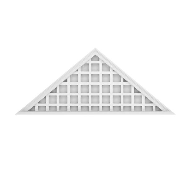 Fypon 25 in. x 60 in. Polyurethane Decorative Triangle Louver Vent with Square Grid Pattern