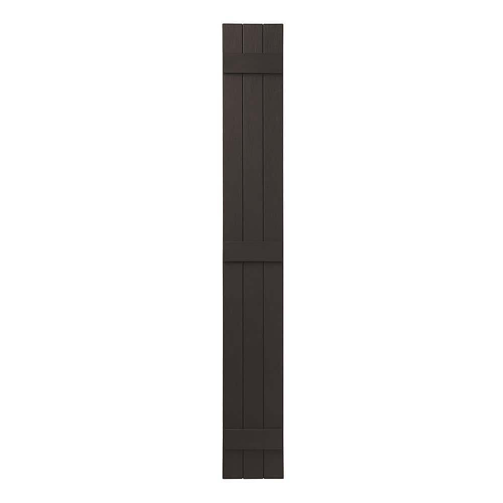 11 in. x 81 in. Polypropylene 3-Board Closed Board and Batten Shutters Pair in Brown price history on PriceWatchPro