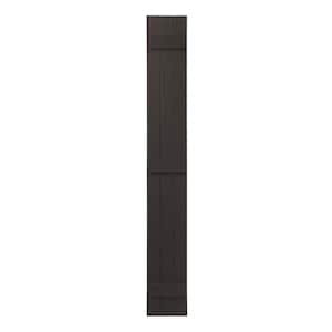 11 in. x 81 in. Polypropylene 3-Board Closed Board and Batten Shutters Pair in Brown