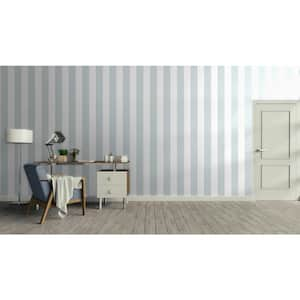 Little Explorers 2 Blue Wide Stripe Matte Finish Non-Pasted Non-Woven Wallpaper Sample