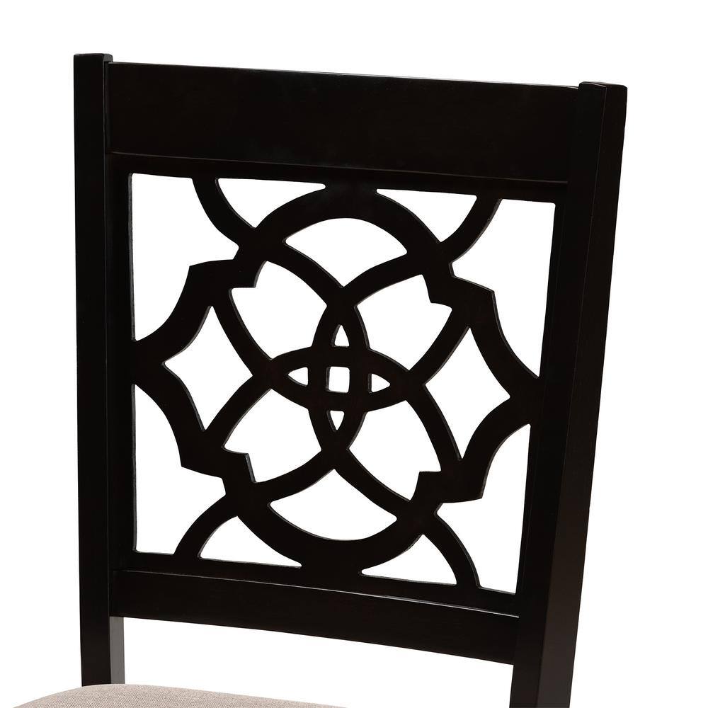 Renaud Sand and Espresso Oak Cane Dining Chair Set