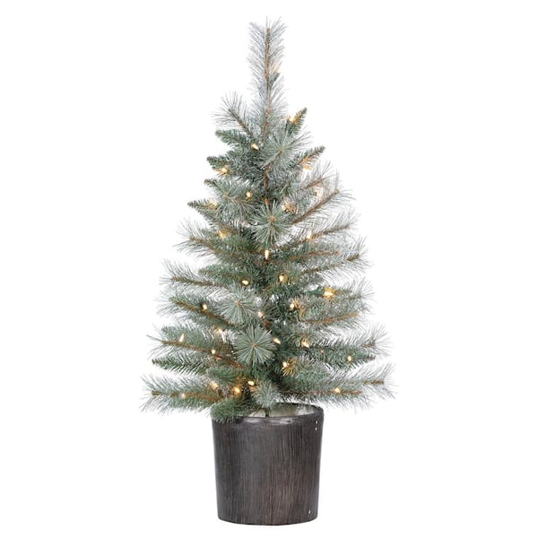 Sterling 3 ft. Potted Lightly Flocked hard/Mixed Needle Barrington