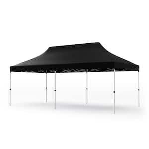 10 ft. x 20 ft. Black Pop-up Canopy Sun Protection Tent with Carrying Bag