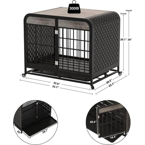 COZIWOW 32.7 in. L x 22.1 in. W x 26 in. H Heavy Duty Dog Crate