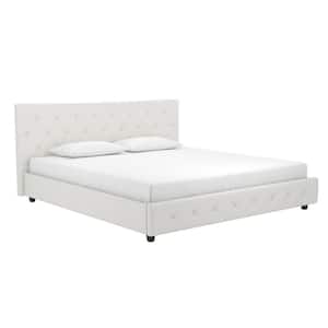 Dean White Faux Leather Upholstered King Bed
