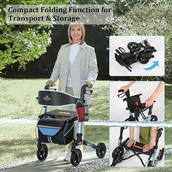 2.2 cu. ft. Aluminium Metal Rollator Walker Senior Powered