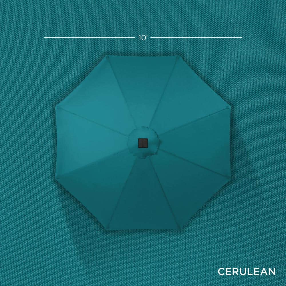 Cerulean 10ft Solar LED Lighted Patio Umbrella with Tilt Adjustment