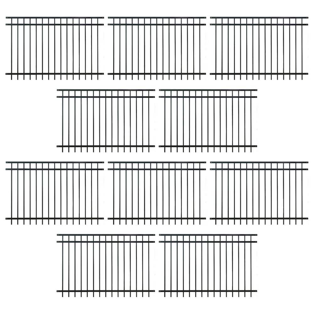 4 ft. x 6 ft. Heavy Duty Flat Top Metal Fence Panel, Anti-Rust Decorative Garden Fence Panel (Pack of 10) price history on PriceWatchPro