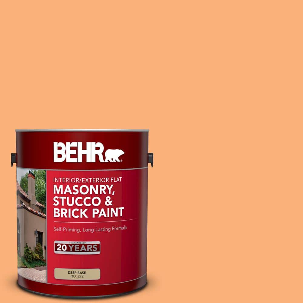 1 gal. #P220-5 Fuzzy Peach Flat Interior/Exterior Masonry, Stucco and Brick