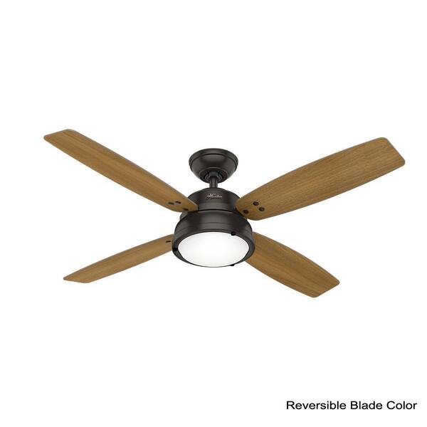 Hunter Wingate 52 in. LED Indoor Noble Bronze Ceiling Fan with