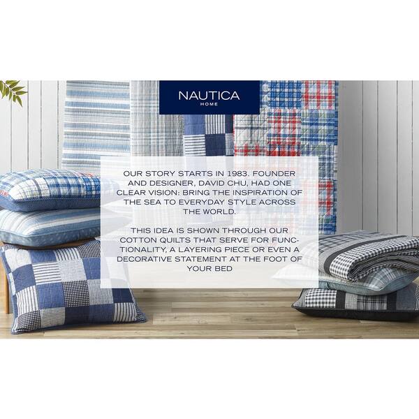 Holly Grove 3-Piece Navy Full/Queen Cotton Quilt Set 