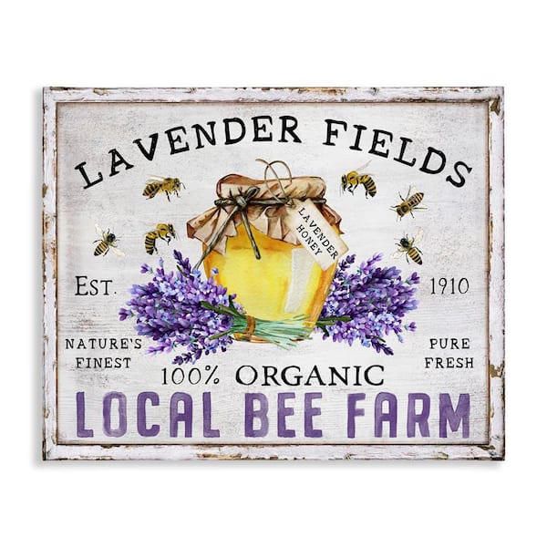Stupell Industries Lavender Fields Bee Farm by Creatif Belle Unframed Animal Graphic Art Print 30 in. x 40 in.