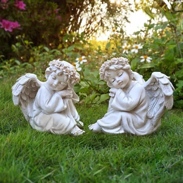 Cubilan Solar Angel Statue Garden Decor, Light-Up Outdoor Cherub