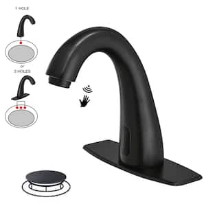 Automatic Sensor Touchless Bathroom Sink Faucet With Deck Plate & Pop Up Drain In Oil Rubbed Bronze