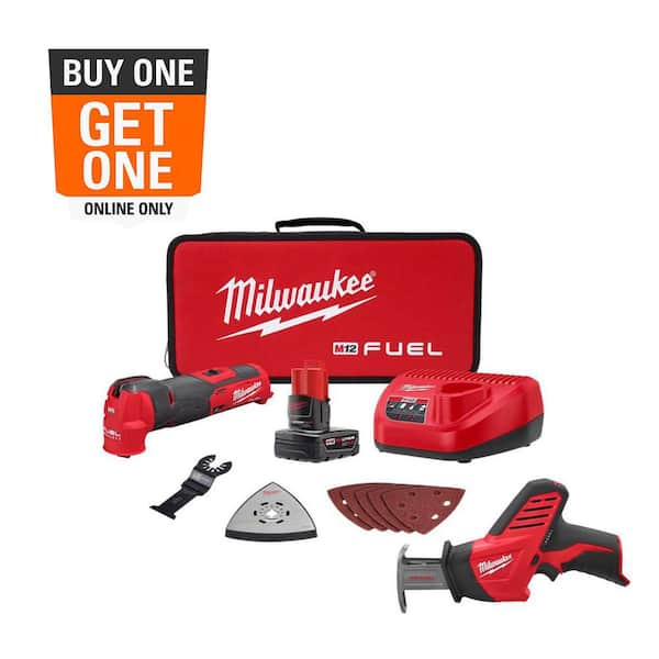 M12 FUEL 12V Lithium-Ion Cordless Oscillating Multi-Tool Kit with 4.0 Ah Battery, Charger, Bag & Reciprocating Saw