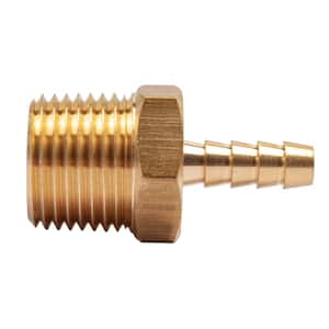 1/4 in. I.D. Hose Barb x 1/2 in. MIP Lead Free Brass Adapter Fitting (25-Pack)