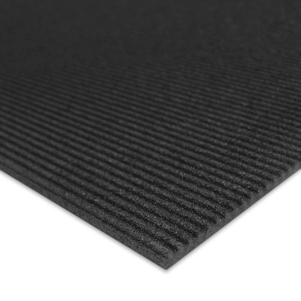 Ribbed Black 3 ft. x 4 ft. Commercial Rubber Floormat MT4000177CM - The ...