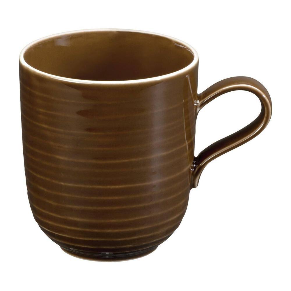 Brown Ceramic Microwave Safe Beverage Mugs Set of 4