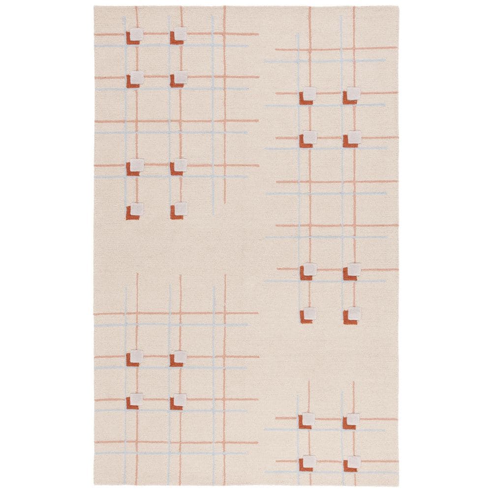 SAFAVIEH Genre 3 ft. x 5 ft. Beige/Rust Abstract Geometric Area Rug ...