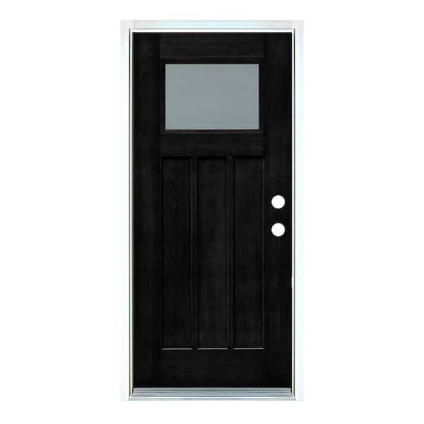 MP Doors 36 in. x 80 in. Left-Hand Inswing Low-E Clear Glass Black ...