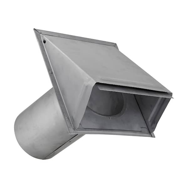 6 in. 26-Gauge Paint-Grade Galvanized Wall Exhaust Hood Vent with Damper and 11 in. Pipe in Gray