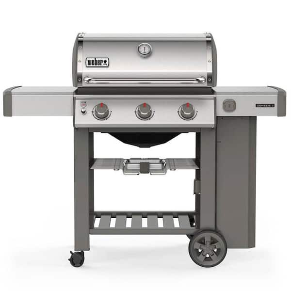 Weber Genesis II S-310 3-Burner Liquid Propane Gas Grill in Stainless Steel with Built-In Thermometer