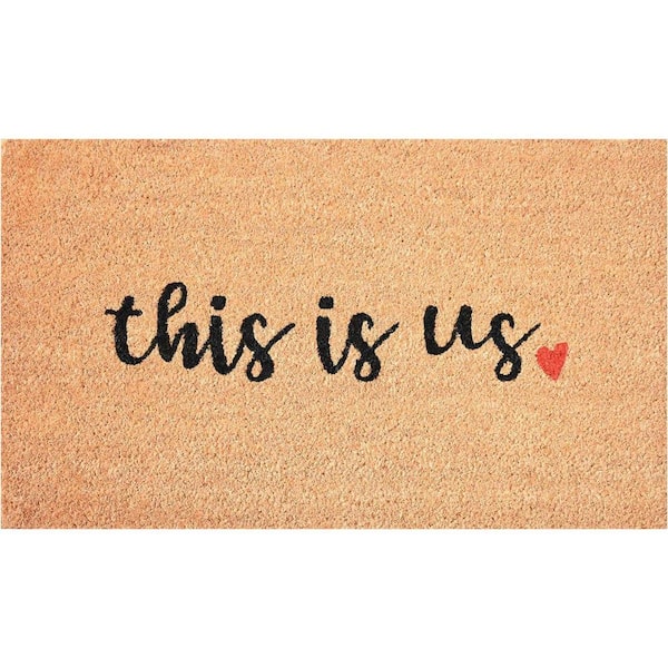 Home Threads Doormat HomeRoots Multi-Colored 29 in. x 17 in. Coir Non-Slip Indoor / Outdoor ...