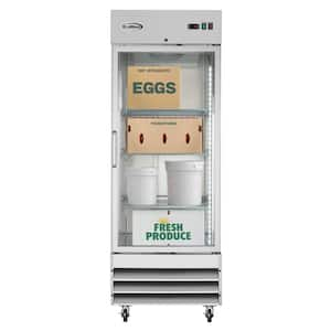 23 cu. ft. Commercial Reach in Refrigerator with Glass Door in Stainless Steel