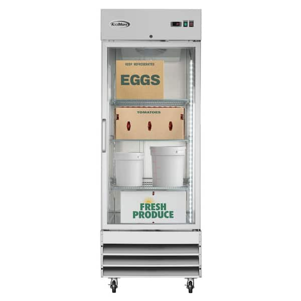 23 cu. ft. Commercial Reach in Refrigerator with Glass Door in Stainless Steel