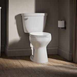 Cimarron 12 in. Rough In 2-Piece 1.28 GFP Single Flush Round Toilet in White with Soft Close Seat