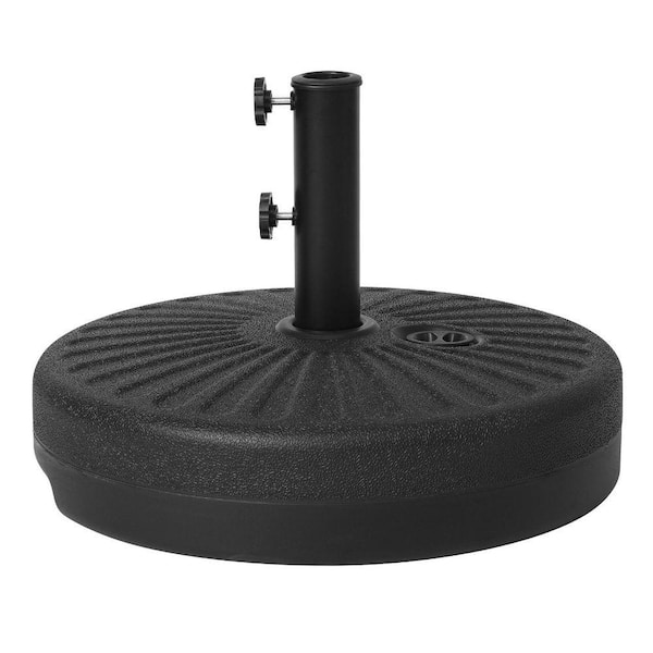 20 in. Round Hard Plastic Free-Standing Patio Umbrella Base in Black